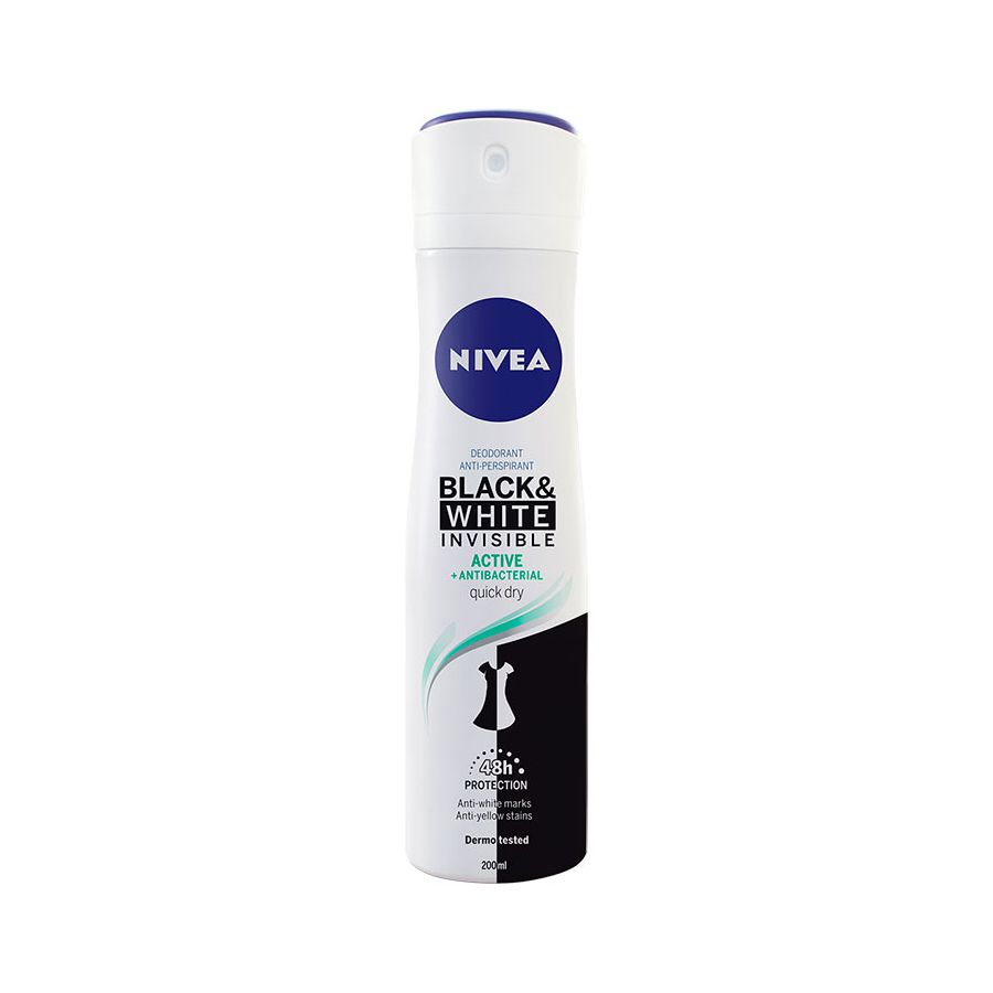 Nivea Black & White Invisible Active Spray 200 ml
