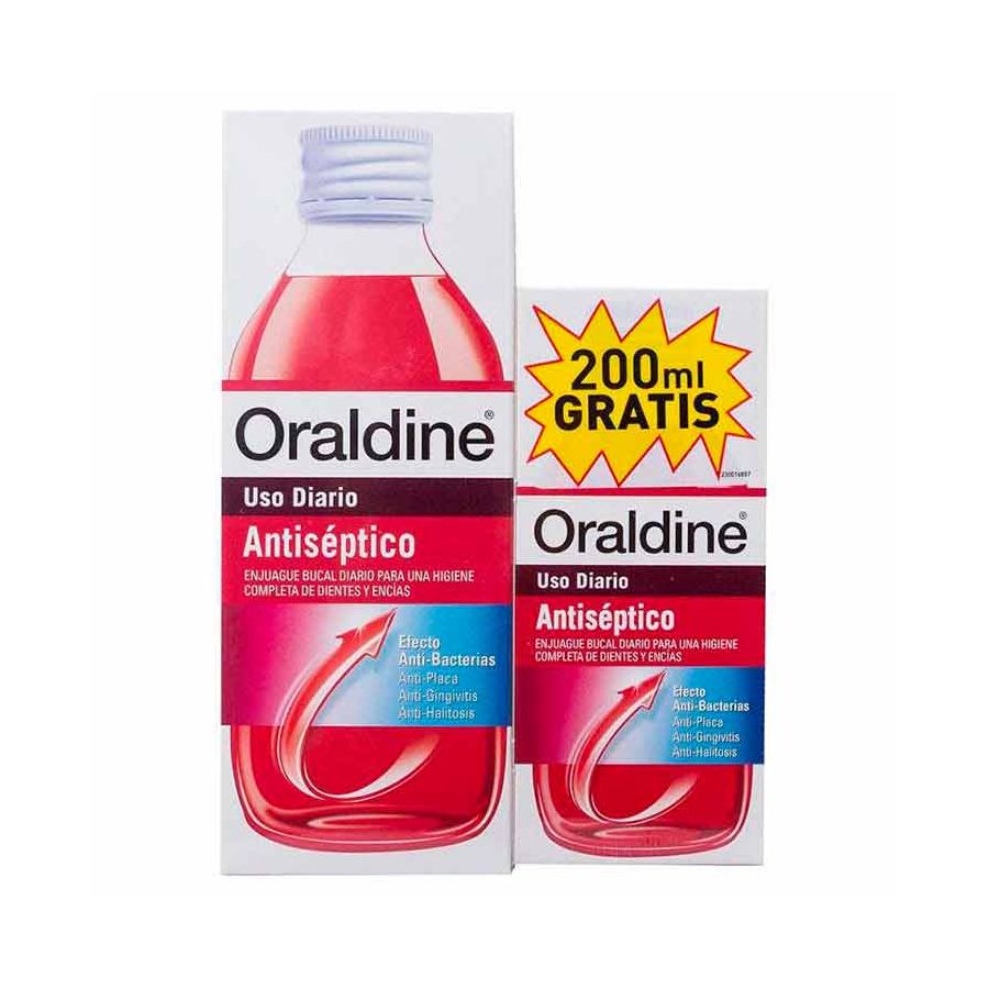 Oraldine Enjuague Bucal Antiséptico 400 ml + 200 ml