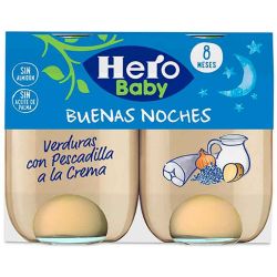 Hero Baby Buenas Noches Verduras con Pescadilla a la Crema 2 X 190 g
