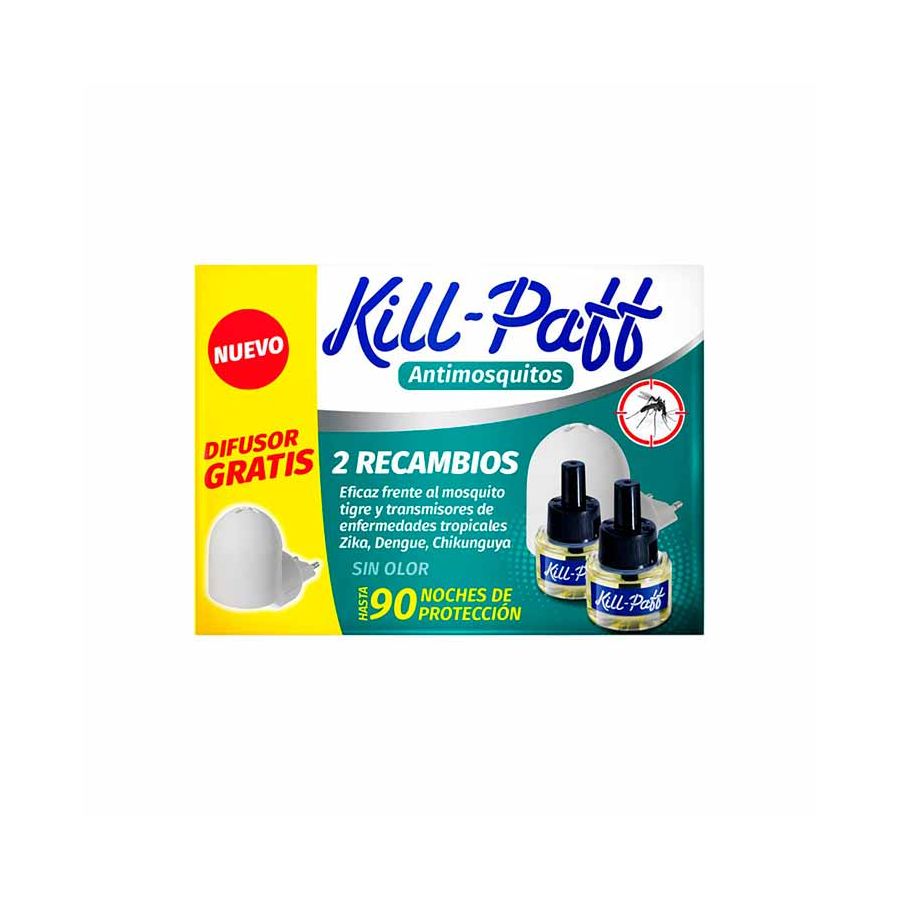 Kill-Paff Antimosquitos 2 Recambios + Difusor Gratis