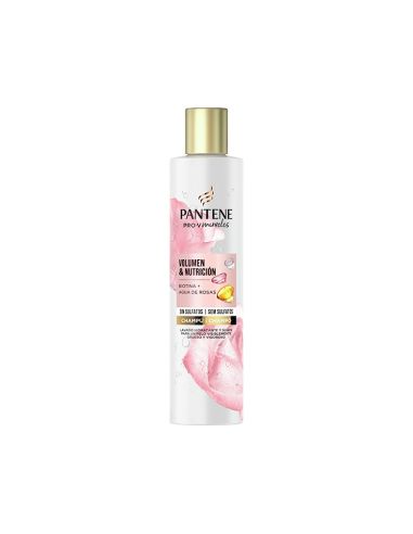 Pantene Pro-V Miracles Volumen & Nutrición Con Biotina + Agua De Rosas Sin Sulfatos Champú 225 ml
