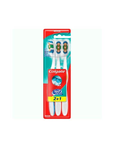 Colgate 360 Medio Cepillo Dental 2+1 uds