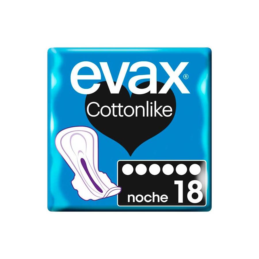 Evax Cottonlike Noche Con Alas 18 uds