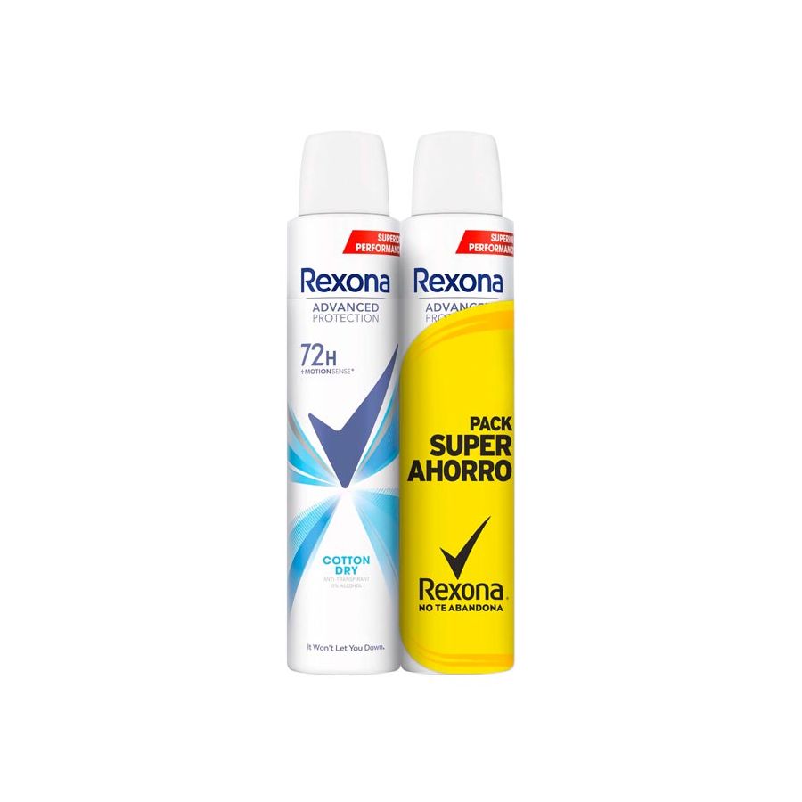 Rexona Cotton Dry Algodón Desodorante Spray 200 ml X 2