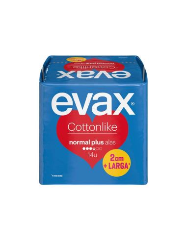 Evax Cottonlike Normal Plus Con Alas Compresas 14 uds