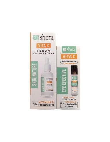 Shora Serum Skin Nature Vita C Contorno de Ojos Eye Efective Vita C Pack 2 Piezas