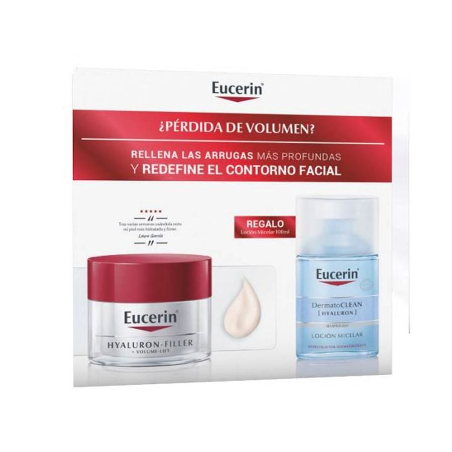 Eucerin Pack Hyaluron-Filler Volume Piel Normal Mixta + Dermatoclean Micelar 100 ml
