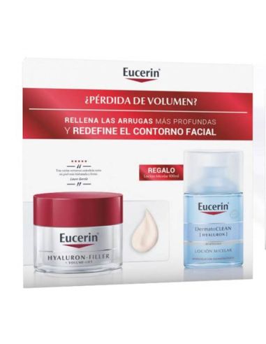 Eucerin Pack Hyaluron-Filler Volume Piel Normal Mixta + Dermatoclean Micelar 100 ml