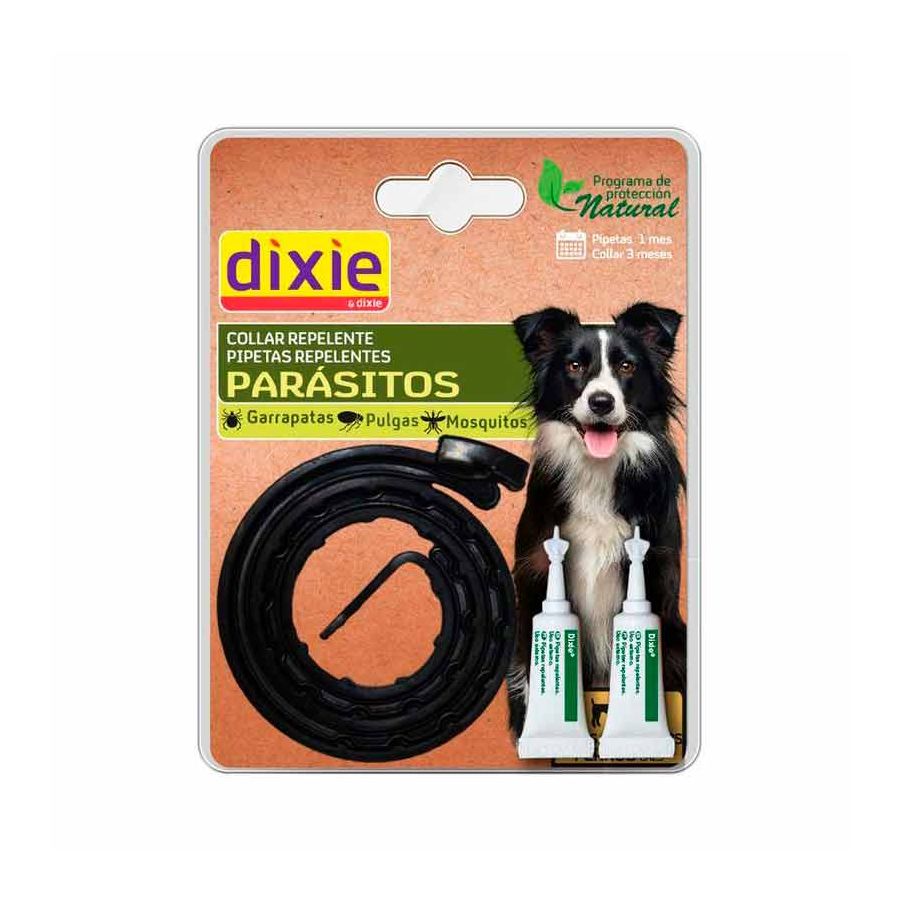 Dixie Parásitos Collar Repelente con Pipetas Repelentes para Perros